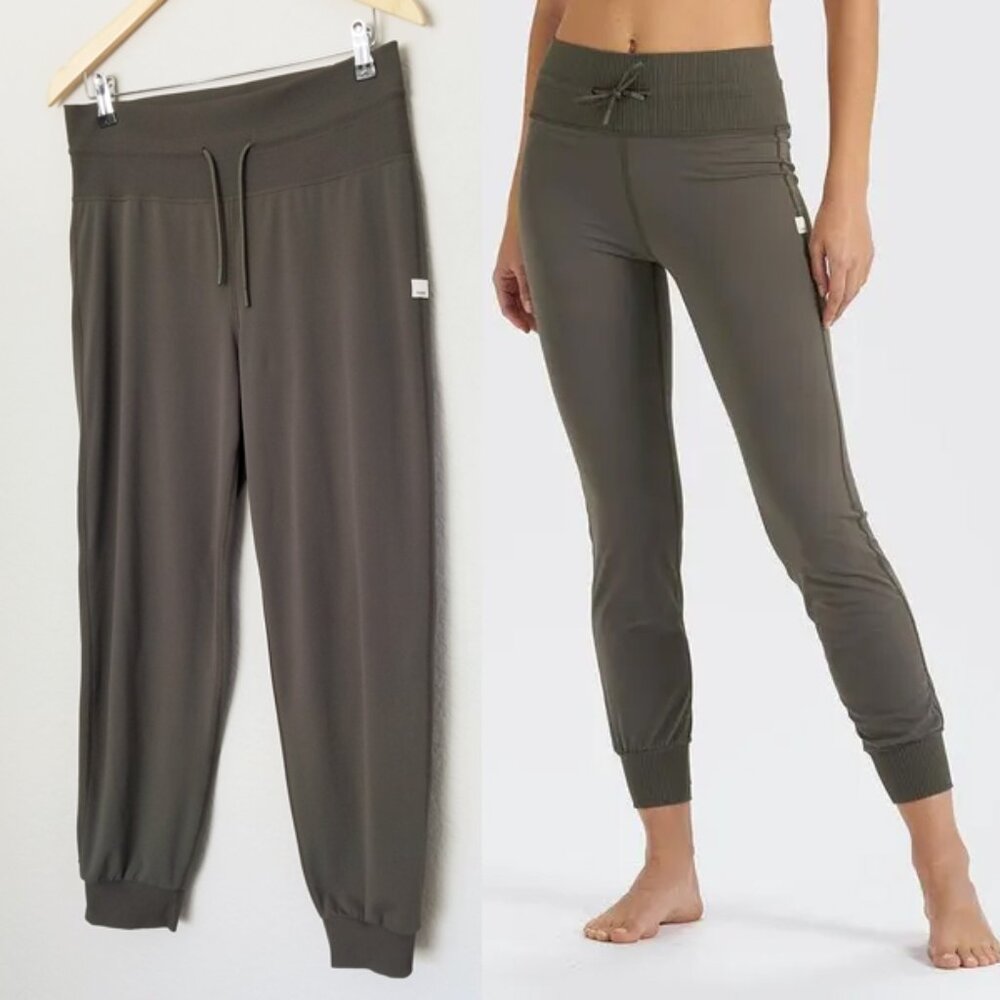 VUORI Daily Jogger Pants Size L Oregano Olive Green Athleisure Buttery Soft $98